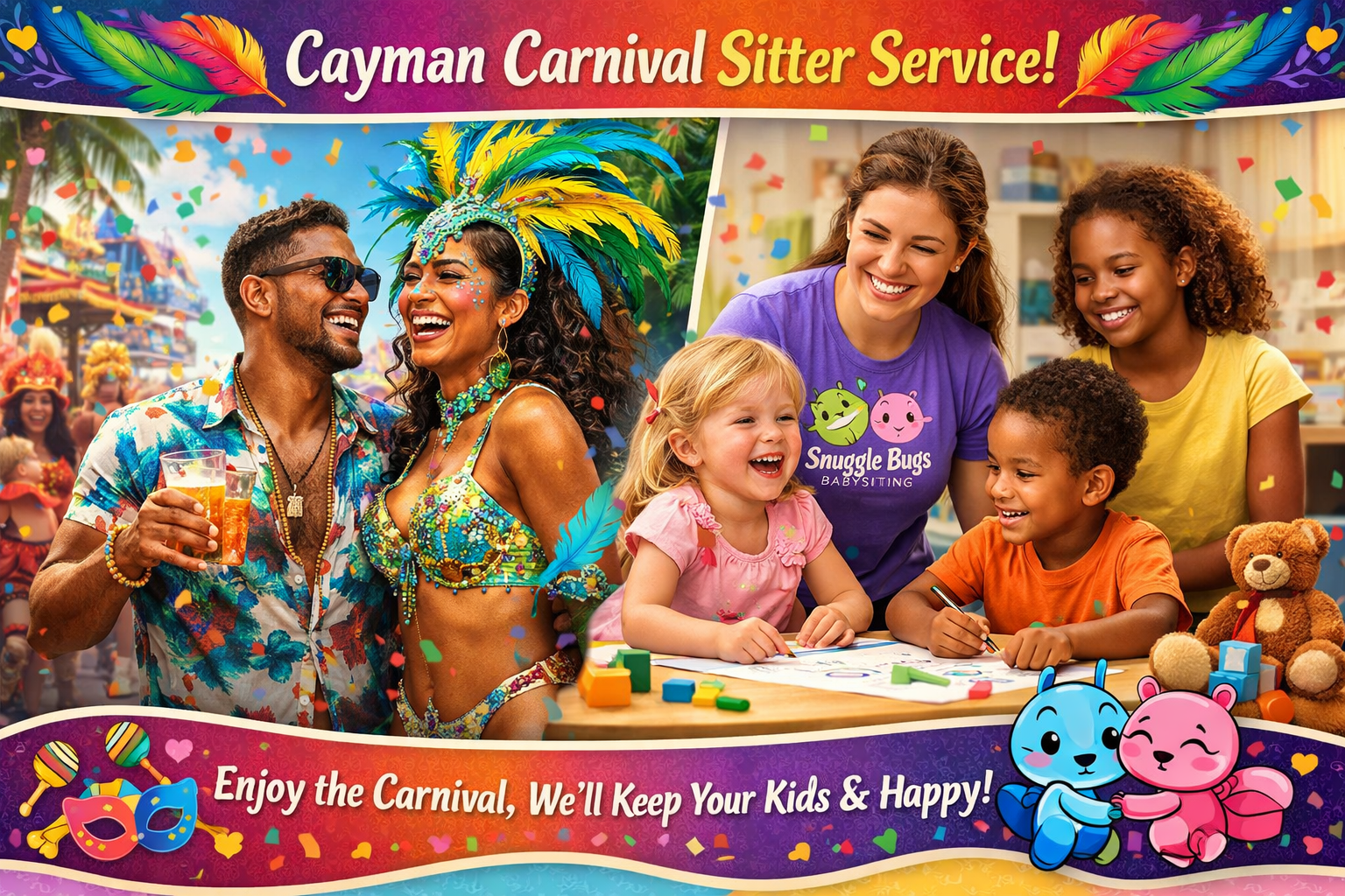 Cayman Carnival Sitter Service - Enjoy the Carnival, We'll Keep Your Kids Happy!